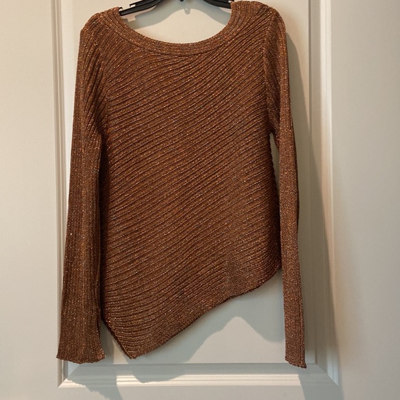 NWOT Free People Copper Sparkle Pullover - Picture 2 of 5